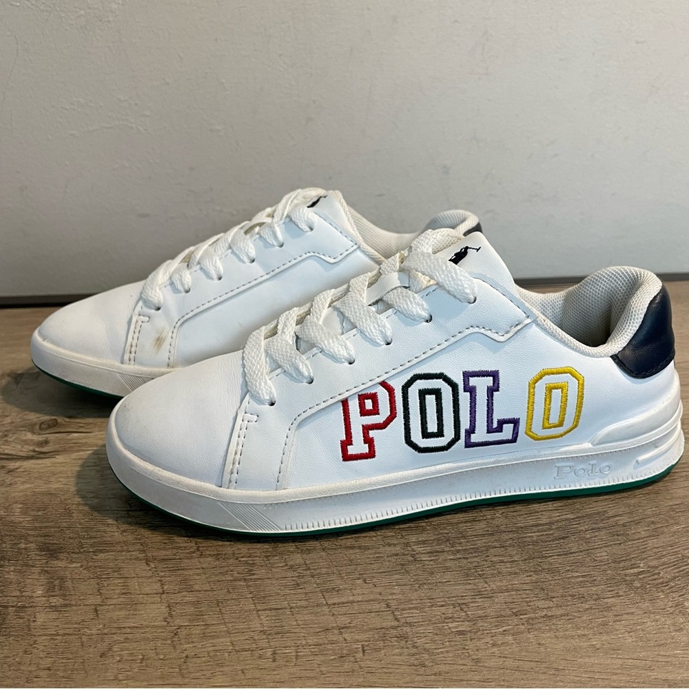 Kid's POLO by RALPH LAUREN Rainbow Heritage Court GRAPHIC Designer SNEAKERS  1